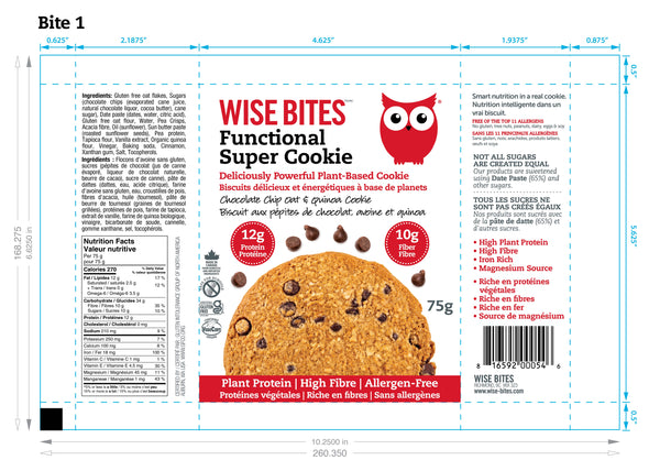 Functional Super Cookies -Oat & Quinoa Chocolate Chip (24-pack) - Wise Bites