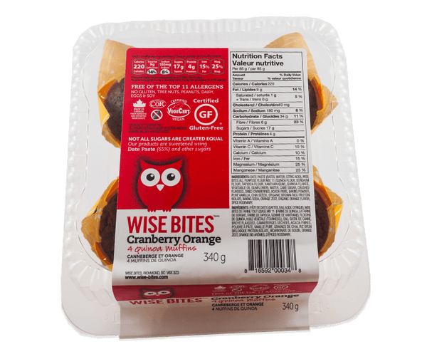 Cranberry Orange Quinoa Muffins (4-pack) - Wise Bites